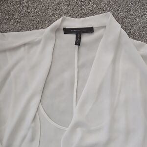 BCBGMaxAzria Sheer White Blouse